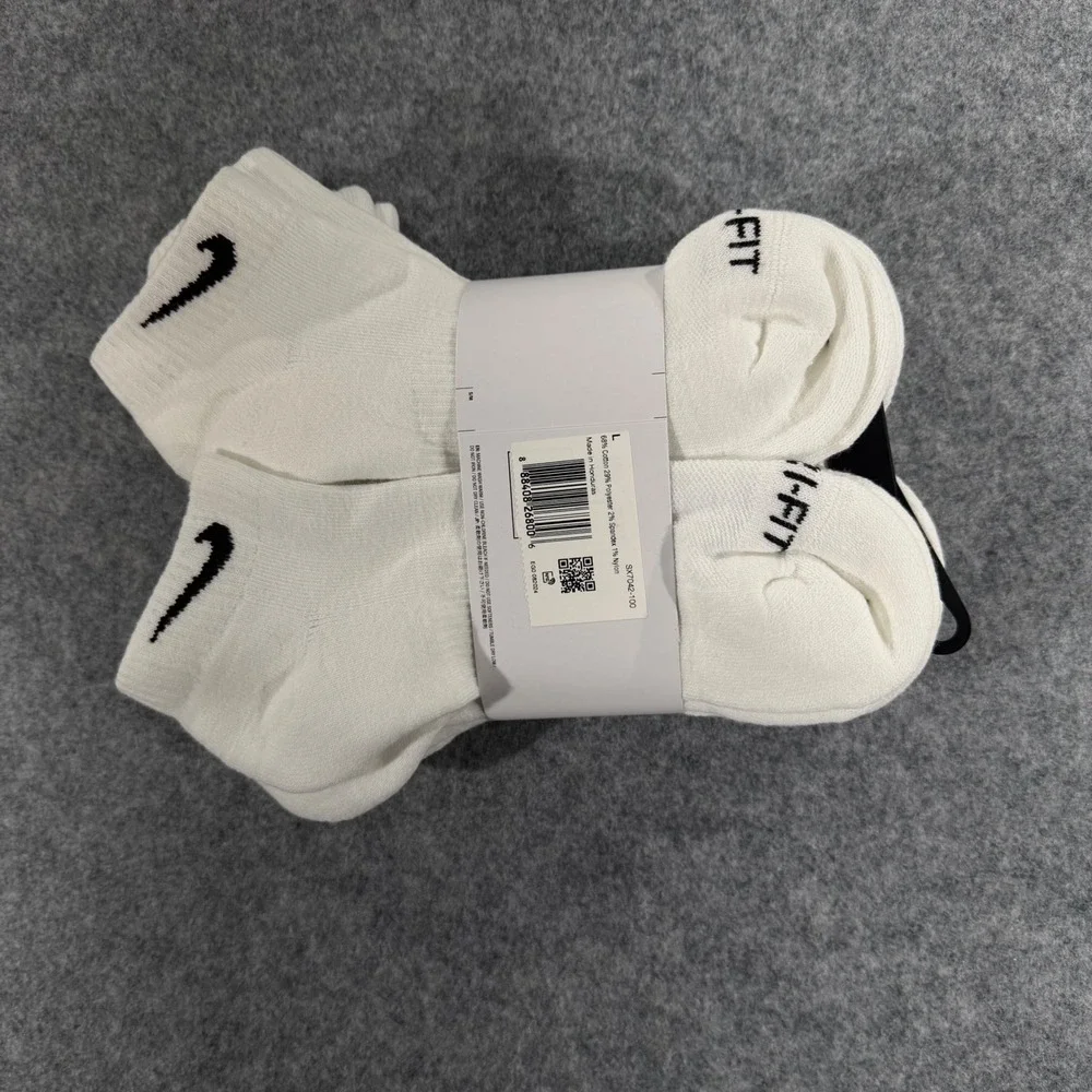 Nike Everyday Plus Cushioned Low Training Socks 6 Pair White Mens 8-12